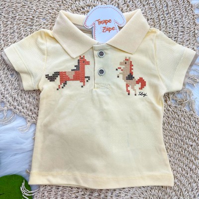 Conj Polo Cavalinhos Amarelo